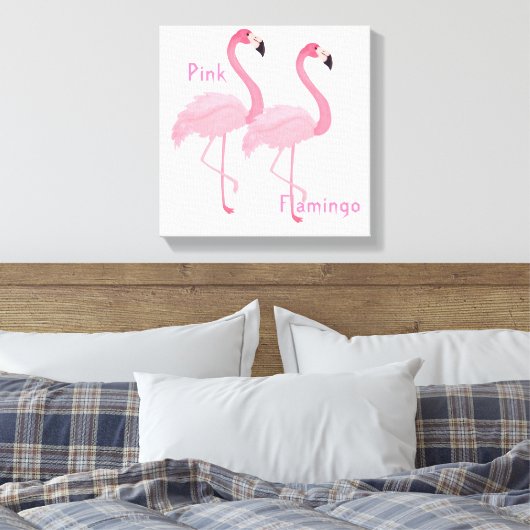 Pink Flamingo Canvas Print Leinwanddruck (Insitu (Schlafzimmer))