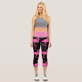 PINK FLAMINGO CAPRI YOGA LEGGINGS PANS (Vorderseite)
