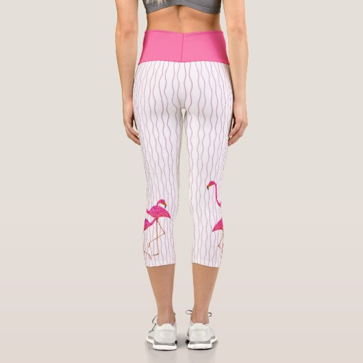 Pink Flamingo Capris Leggings (Rückseite)