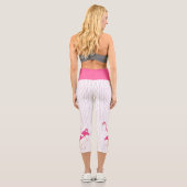 Pink Flamingo Capris Leggings (Rückseite)