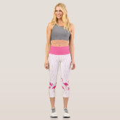 Pink Flamingo Capris Leggings (Vorderseite)