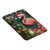 Pink Flamingo Cat & Frosch Tropische Weihnachten Magnet (Rechte Seite)