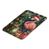 Pink Flamingo Cat & Frosch Tropische Weihnachten Magnet (Linke Seite)