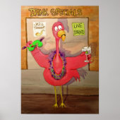 Pink Flamingo Celebrate Party Whimsical Bird Poster (Vorne)