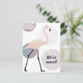 Pink Flamingo Chic Artistic Circles Neue Adresse Ankündigungspostkarte (Stehend Vorderseite)