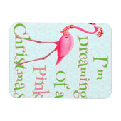 Pink Flamingo Christmas Magnet (Horizontal)