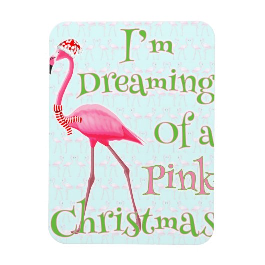 Pink Flamingo Christmas Magnet (Vertikal)