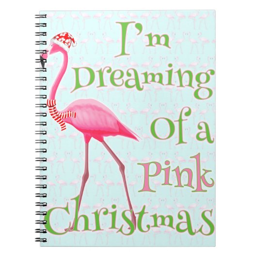 Pink Flamingo Christmas Notizblock (Vorderseite)
