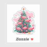 PINK FLAMINGO CHRISTMAS TREM AUFKLEBER<br><div class="desc">Phantastisches Design mit einem Weihnachtsbaum und Flamingos.</div>