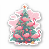 PINK FLAMINGO CHRISTMAS TREM AUFKLEBER (Vorderseite)