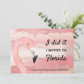 Pink Flamingo Cloud Muster I Nach Florida gezogen Ankündigung (Stehend Vorderseite)