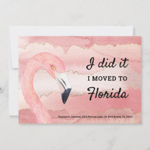 Pink Flamingo Cloud Muster I Nach Florida gezogen Ankündigung
