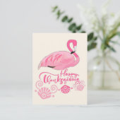 Pink Flamingo Coastal Erntedank Gruß Postkarte (Stehend Vorderseite)