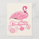 Pink Flamingo Coastal Erntedank Gruß Postkarte (Vorderseite)