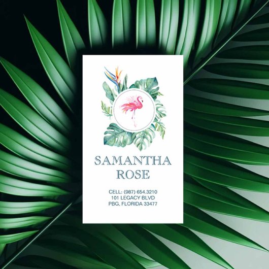 Pink Flamingo Coastal Mommy Card Visitenkarte