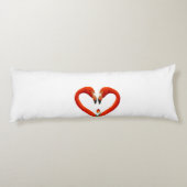 Pink Flamingo Couple auf Weiß Seitenschläferkissen (Rückseite)