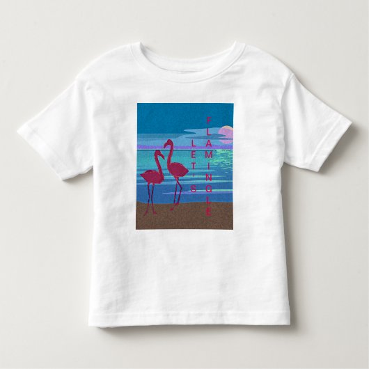 Pink Flamingo Couple bei Sunset Kleinkind T - Shir Kleinkind T-shirt (Vorderseite)