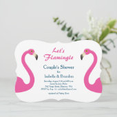 Pink Flamingo Couple's Dusche Einladung (Stehend Vorderseite)