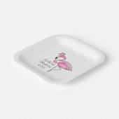Pink Flamingo Crown Flocking Fabelhaft bei 50 Pappteller (Gewinkelt)