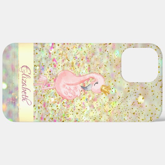 Pink Flamingo Crown Glitzer Bokeh Confetti Case-Mate iPhone Hülle (Rückseite / Rechts)