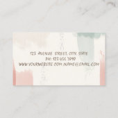 Pink Flamingo Crown, Wasserfarbe Pinselstrich Visitenkarte (Rückseite)