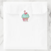 Pink Flamingo Cupcake Runder Aufkleber (Tasche)