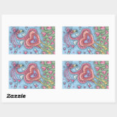 PINK FLAMINGO CUPID Valentine Heart STICKERS Sheet (Blatt)