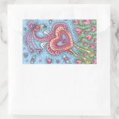 PINK FLAMINGO CUPID Valentine Heart STICKERS Sheet (Tasche)