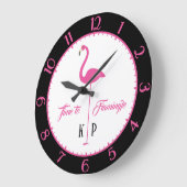 Pink Flamingo Custom Classic Wall Clock Große Wanduhr (Winkel)