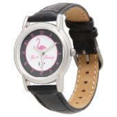 Pink Flamingo Custom Classic Watch Armbanduhr (Schrägansicht)
