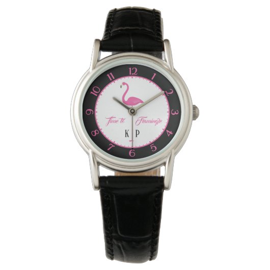 Pink Flamingo Custom Classic Watch Armbanduhr (Vorderseite)