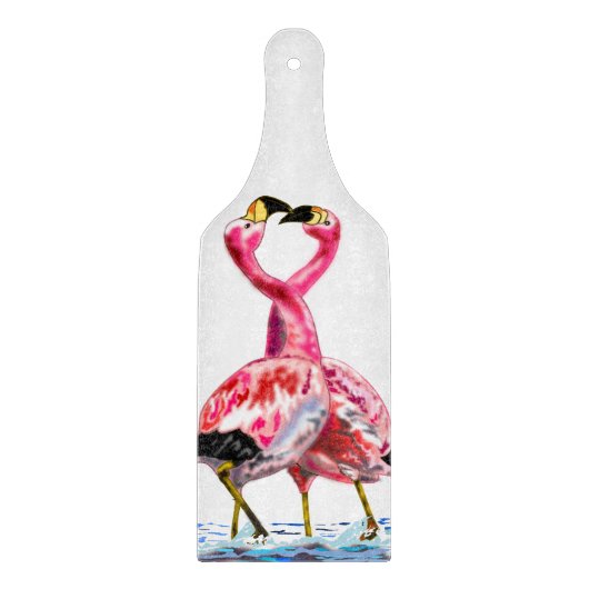 Pink Flamingo Cutting Board Schneidebrett (Vorderseite)