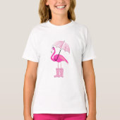 Pink Flamingo Design - Girls' Basic T - Shirt (Vorderseite)