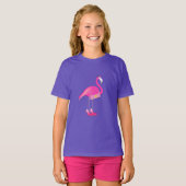 Pink Flamingo Design - Girls' Basic T - Shirt (Vorne ganz)