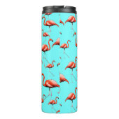 Pink Flamingo Design Individuelle Name Summer Anim Thermosbecher (Rückseite)