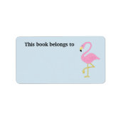 Pink Flamingo, dieses Buch gehört Adressaufkleber (Vorne)