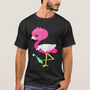 Pink Flamingo Doctor Tooth Klinik Operation Oral C T-Shirt