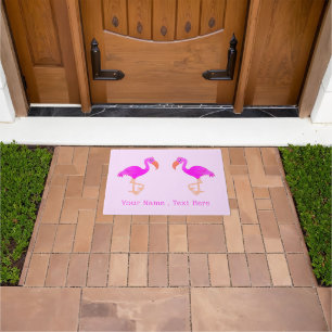 Pink Flamingo Doormat mit benutzerdefiniertem Text Fußmatte