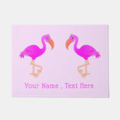 Pink Flamingo Doormat mit benutzerdefiniertem Text Fußmatte (Vorderseite)