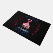 Pink Flamingo Doormat mit Text Zuhause Sweet Zuhau Fußmatte (Schrägansicht)