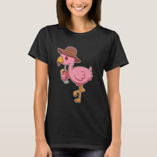 Pink Flamingo Drink Cocktail T-Shirt