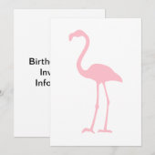 Pink Flamingo Einladung (Vorne/Hinten)