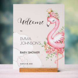 Pink Flamingo Es ist eine Girl Baby Dusche Acrylschild