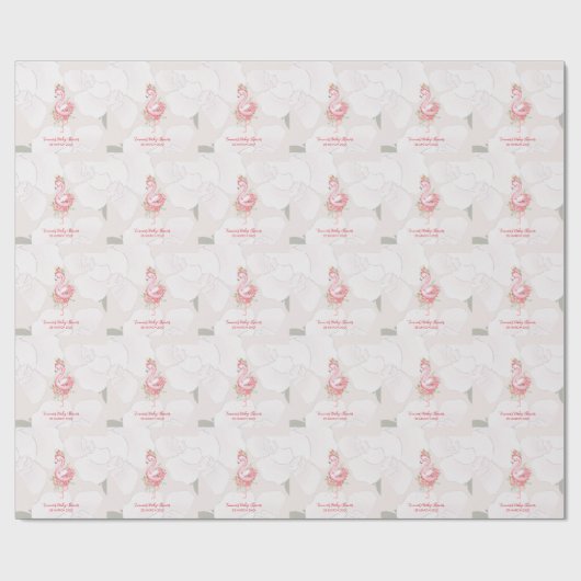 Pink Flamingo Es ist eine Girl Baby Dusche Geschenkpapier (Flach)