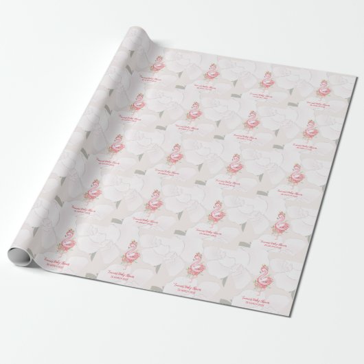 Pink Flamingo Es ist eine Girl Baby Dusche Geschenkpapier (Ungerollt)