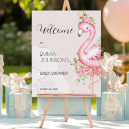 Pink Flamingo Es ist eine Girl Baby Dusche Willkom Poster