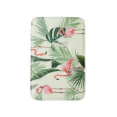 Pink Flamingo Exotic Blume Muster Badematte (Vorderseite Vertikal)