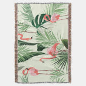 Pink Flamingo Exotic Blume Muster Decke (Vorderseite Vertikal)