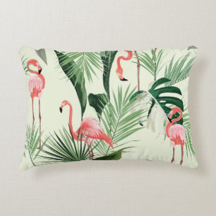 Pink Flamingo Exotic Blume Muster Dekokissen