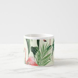 Pink Flamingo Exotic Blume Muster Espressotasse